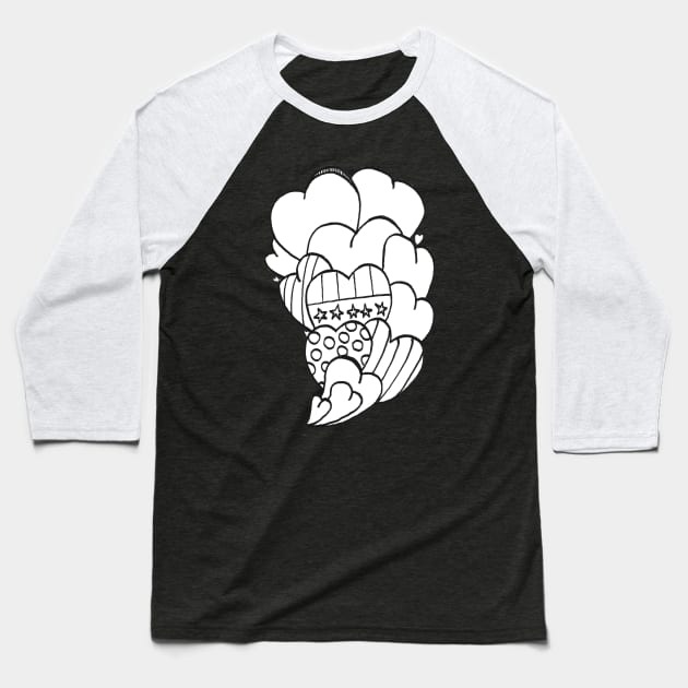 Heart cloud collage Baseball T-Shirt by atadrawing